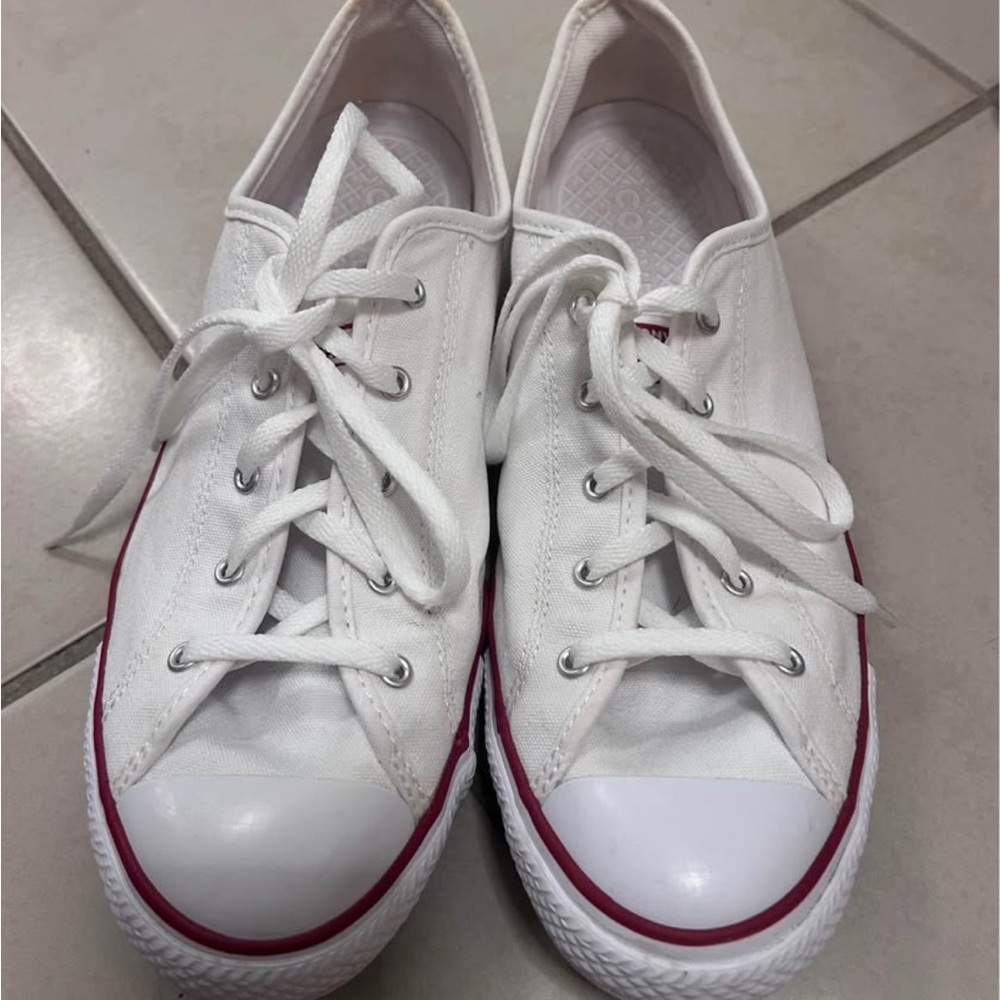 Converse White and Red Canvas Sneakers